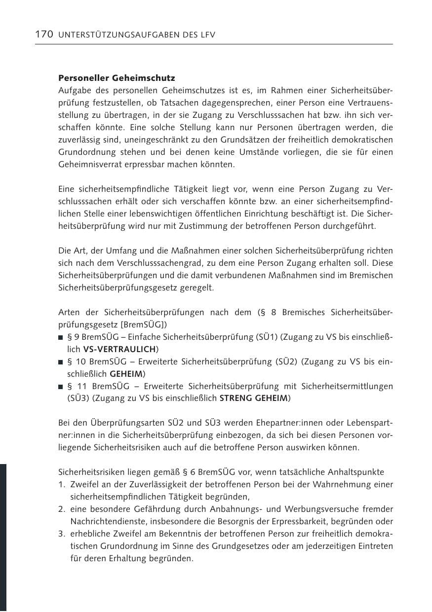 Seite 170 des Verfassungsschutzbericht 2022 Bremen