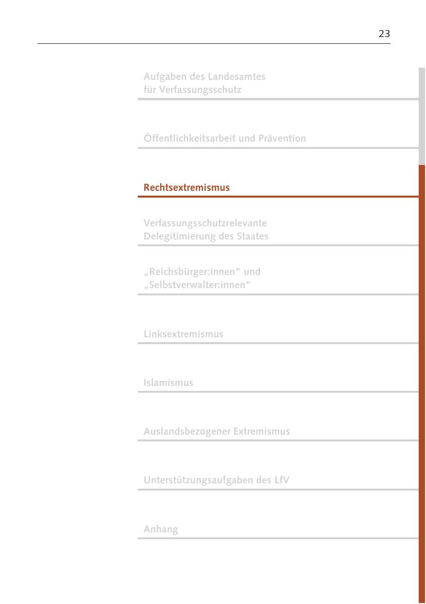 Seite 23 des Verfassungsschutzbericht 2022 Bremen