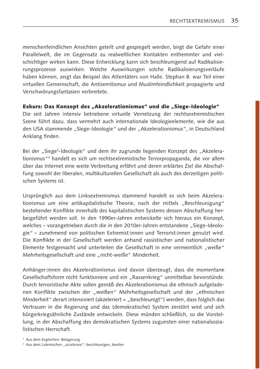 Seite 35 des Verfassungsschutzbericht 2022 Bremen