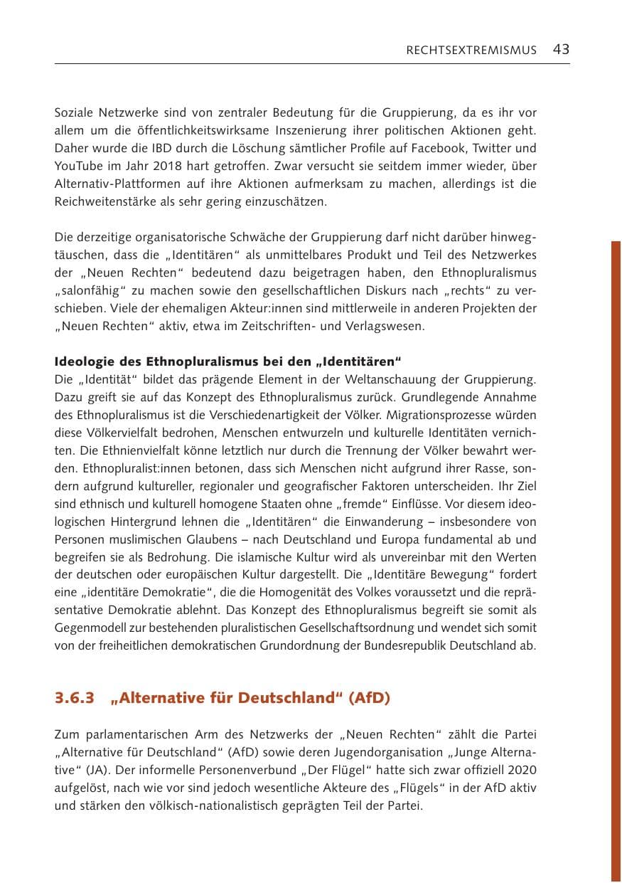 Seite 43 des Verfassungsschutzbericht 2022 Bremen