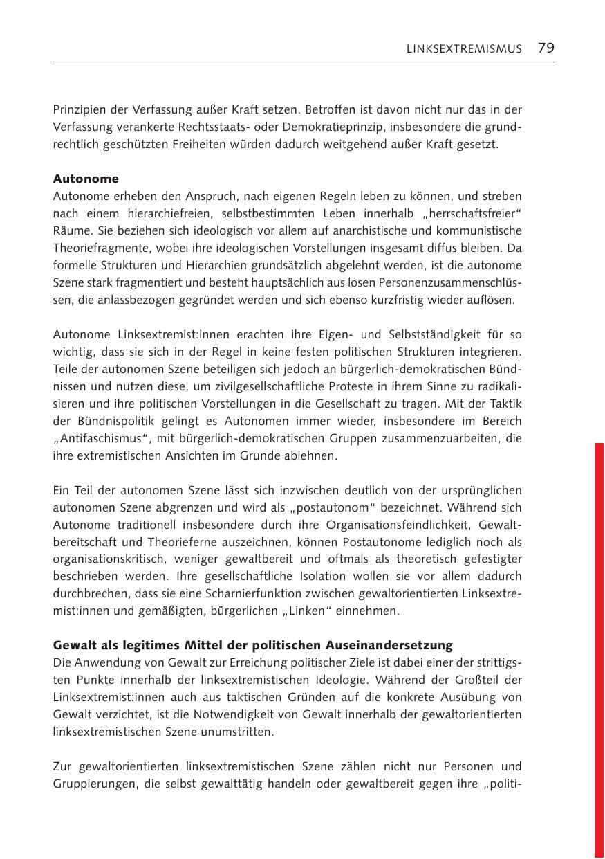Seite 79 des Verfassungsschutzbericht 2022 Bremen