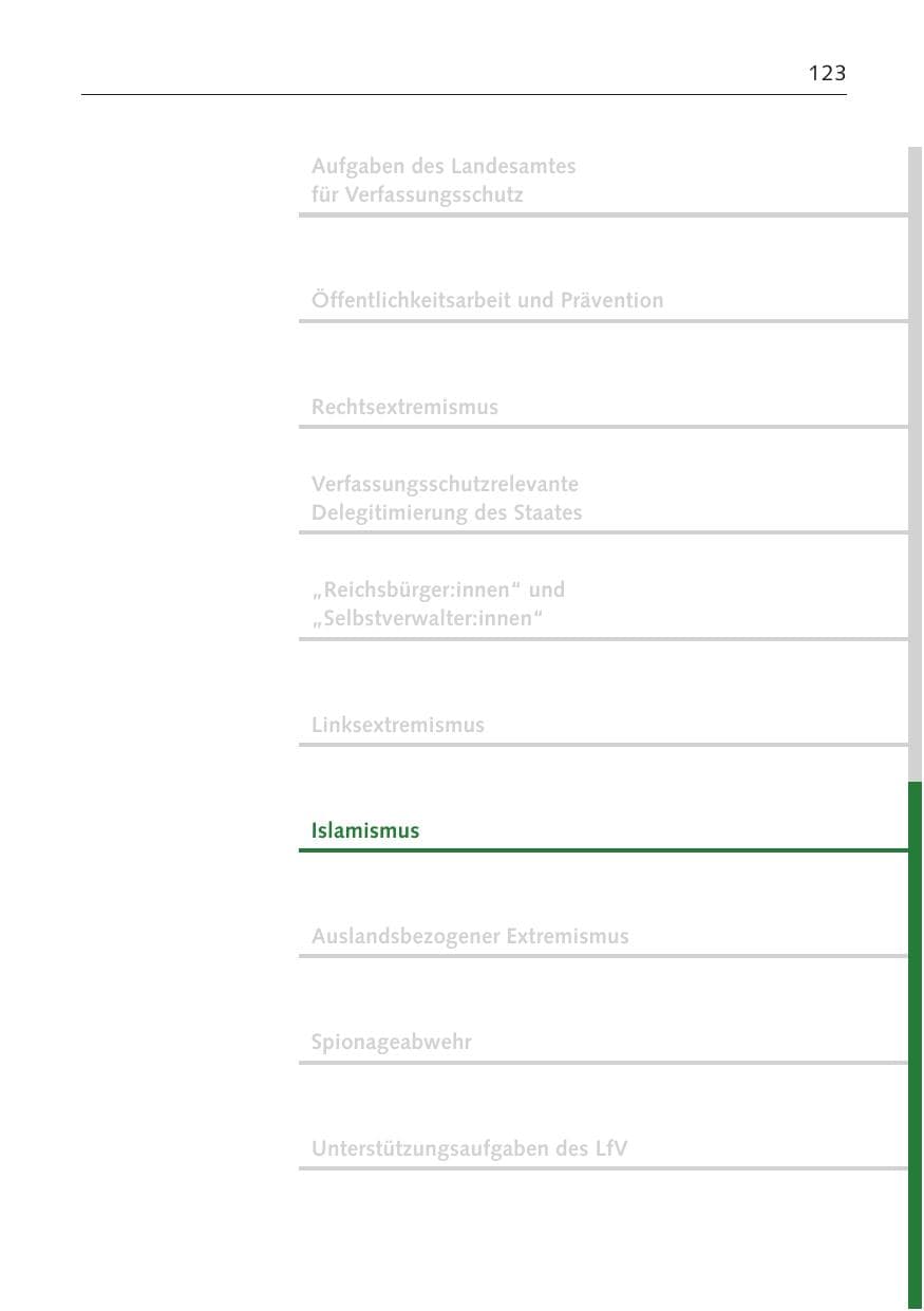 Seite 122 des Verfassungsschutzbericht 2023 Bremen