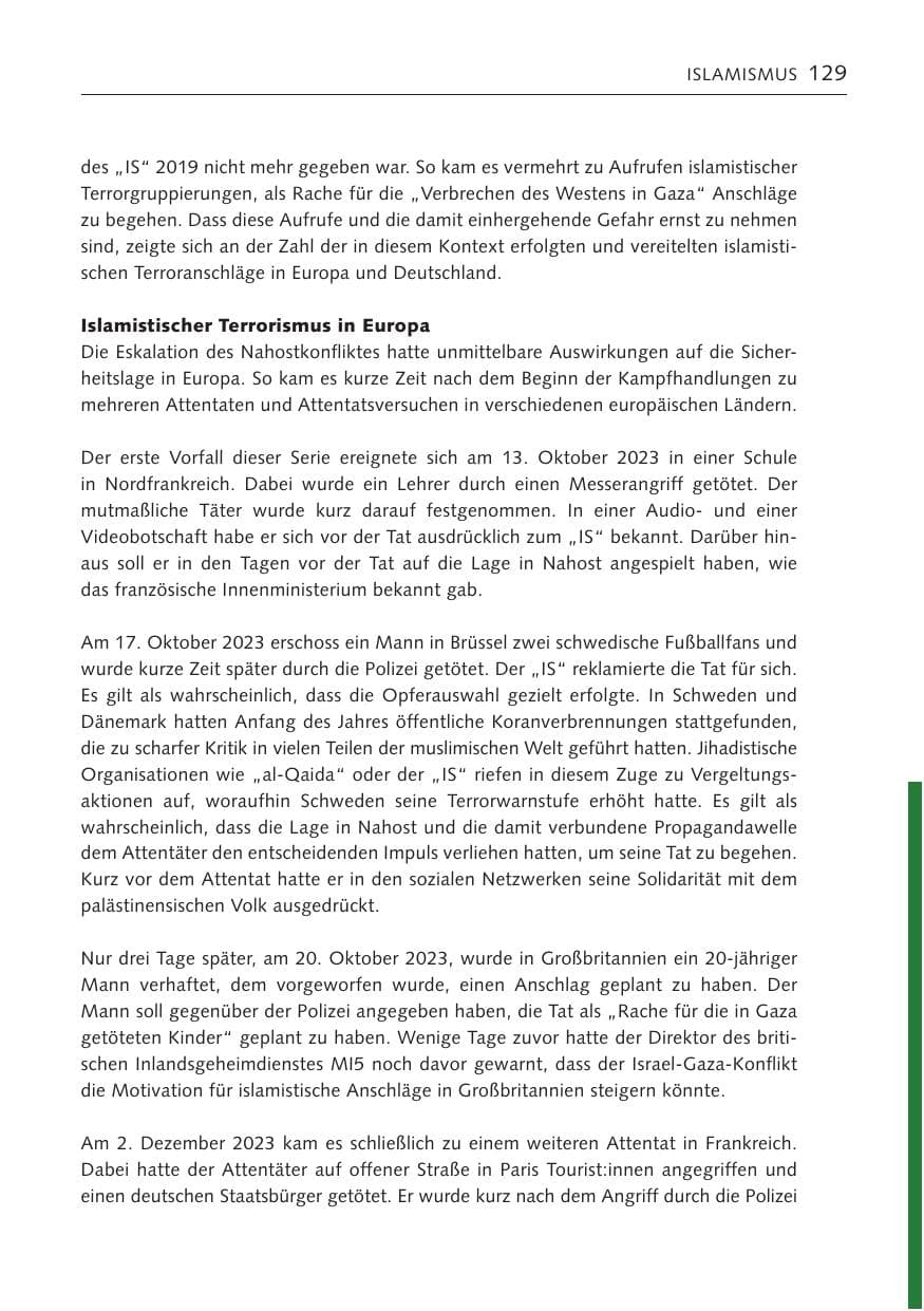 Seite 128 des Verfassungsschutzbericht 2023 Bremen