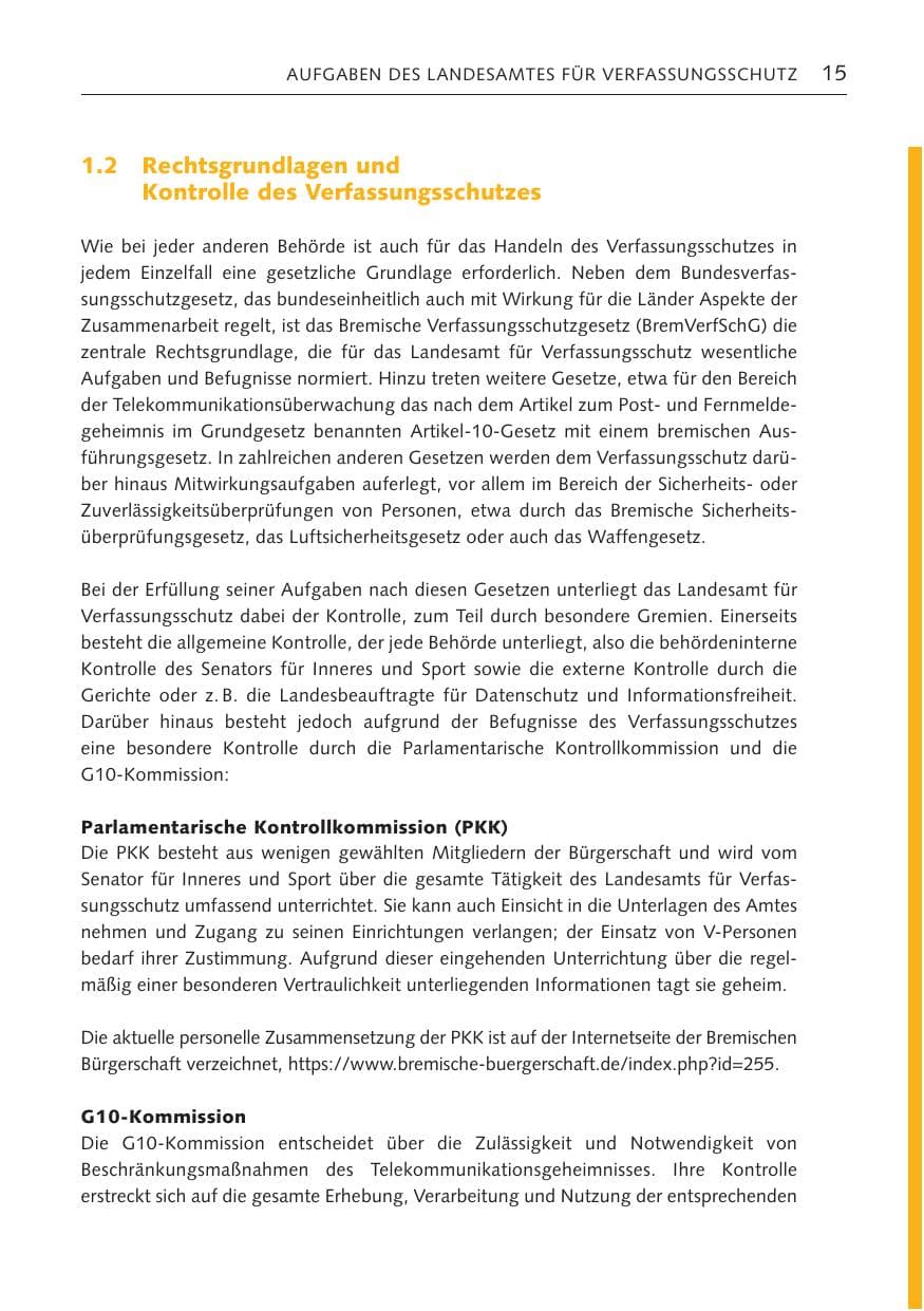 Seite 14 des Verfassungsschutzbericht 2023 Bremen