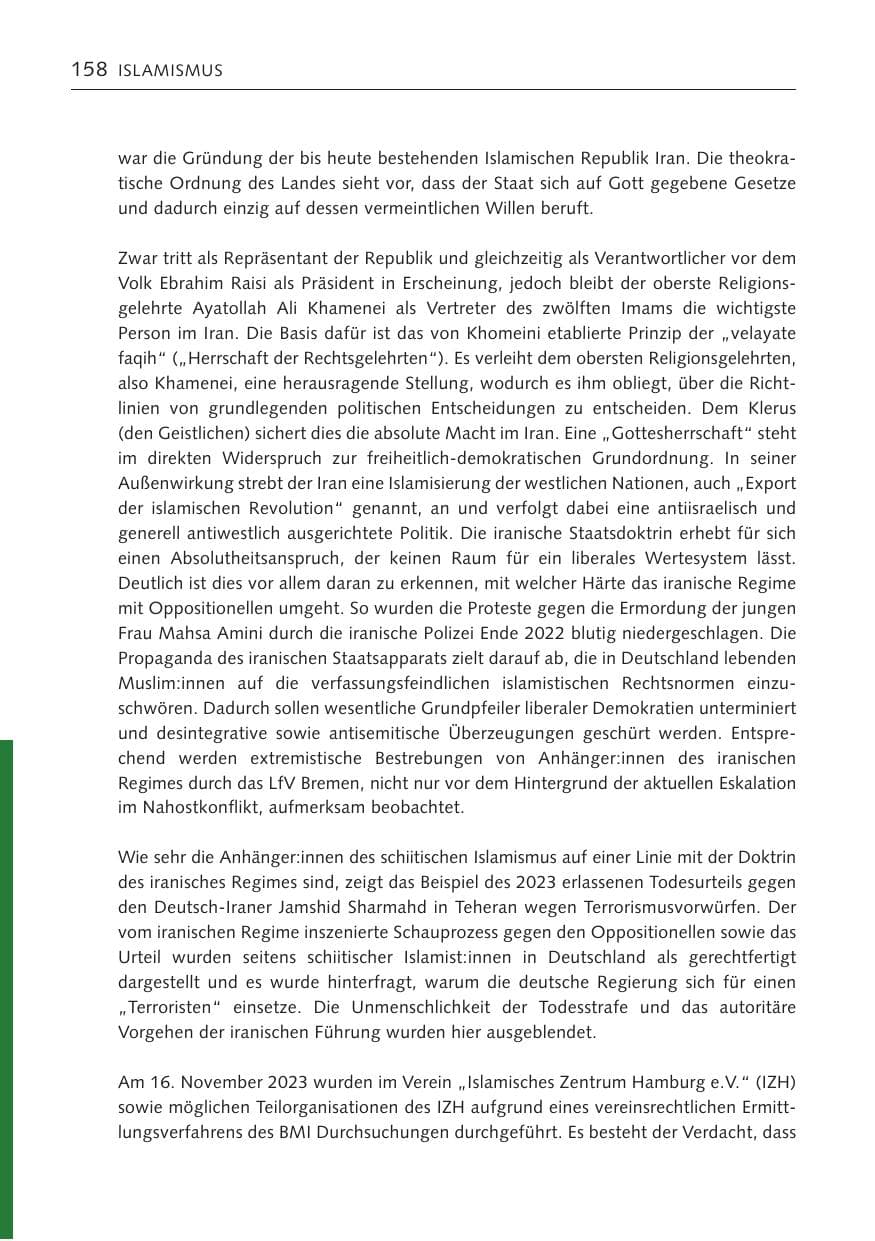 Seite 157 des Verfassungsschutzbericht 2023 Bremen