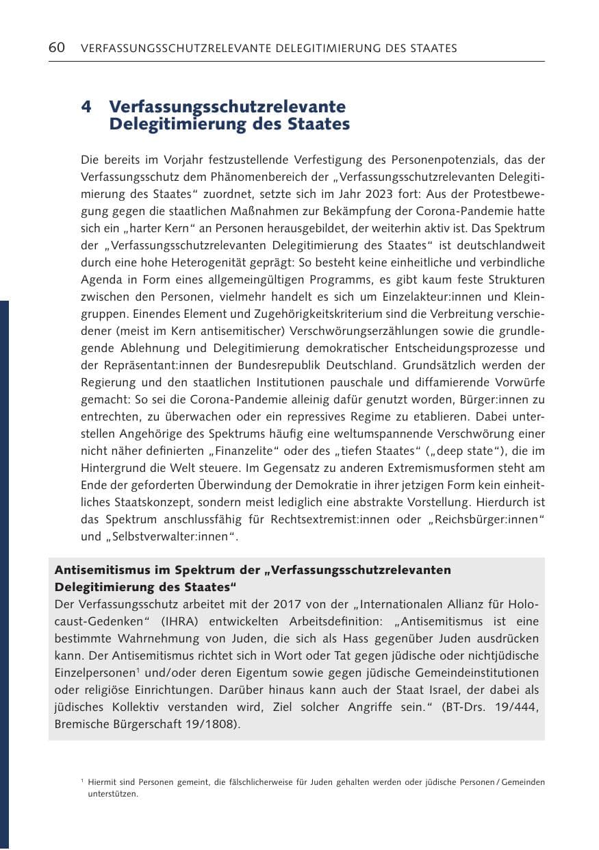 Seite 59 des Verfassungsschutzbericht 2023 Bremen