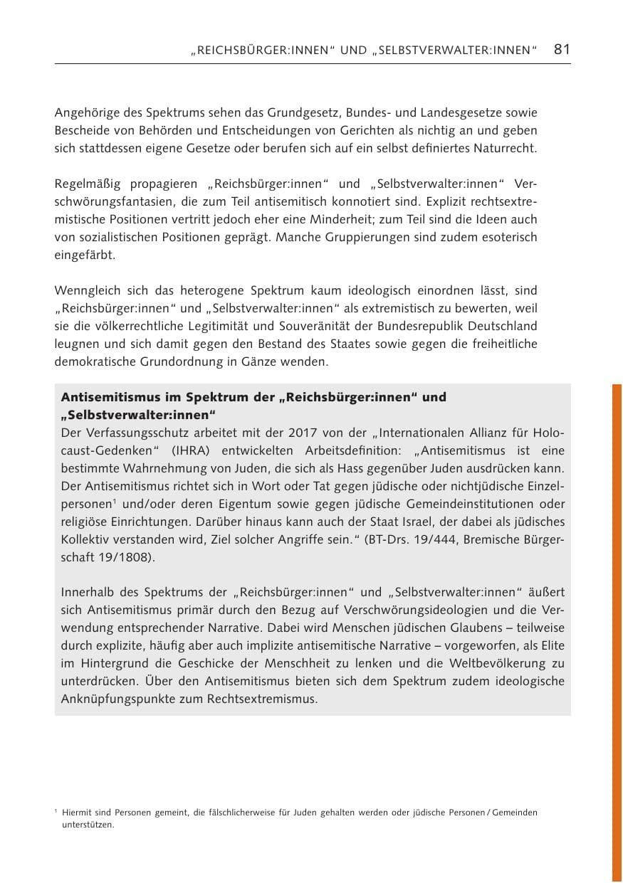 Seite 80 des Verfassungsschutzbericht 2023 Bremen
