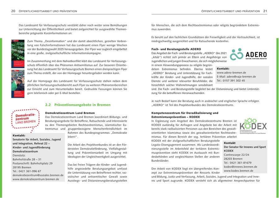 Seite 12 des Verfassungsschutzbericht 2024 Bremen