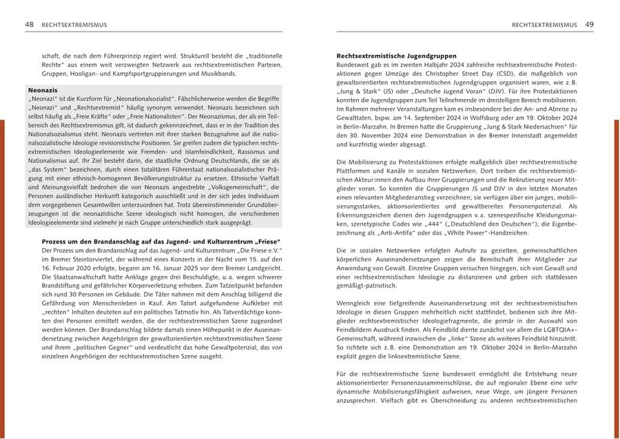 Seite 26 des Verfassungsschutzbericht 2024 Bremen