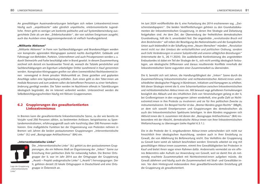Seite 42 des Verfassungsschutzbericht 2024 Bremen
