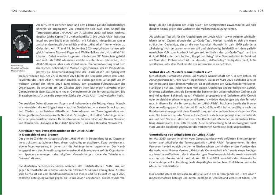 Seite 64 des Verfassungsschutzbericht 2024 Bremen