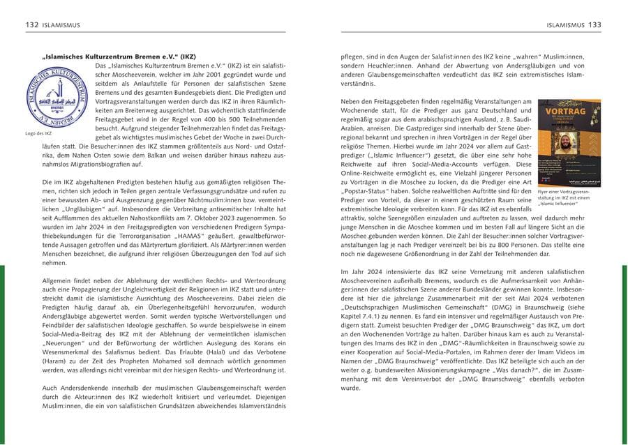 Seite 68 des Verfassungsschutzbericht 2024 Bremen