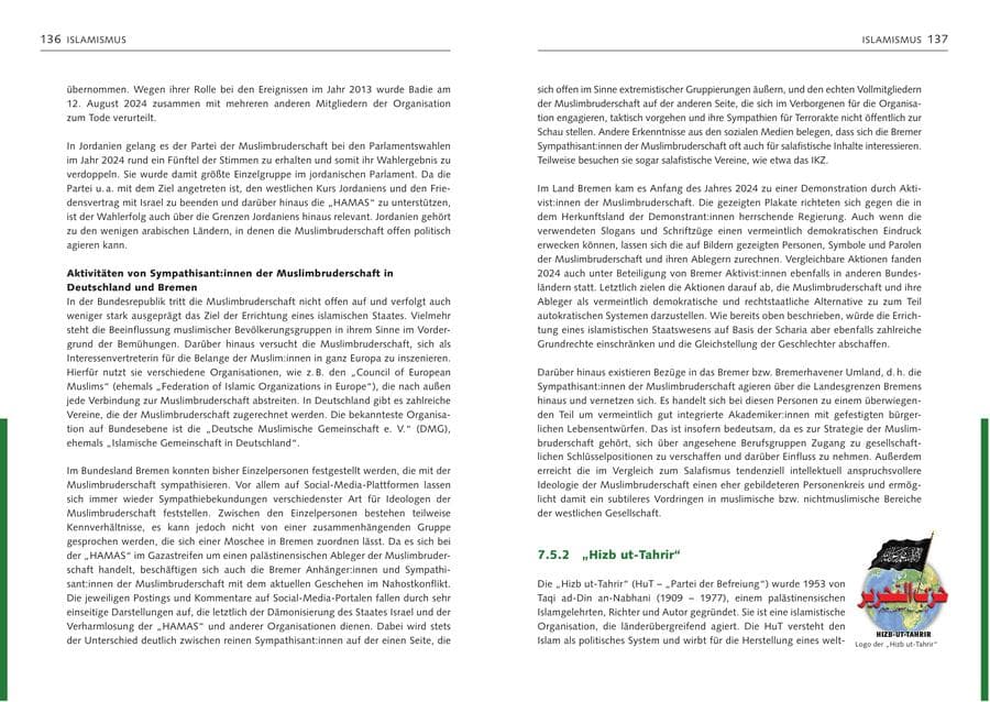 Seite 70 des Verfassungsschutzbericht 2024 Bremen