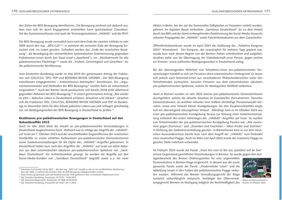 Seite 87 des Verfassungsschutzbericht 2024 Bremen