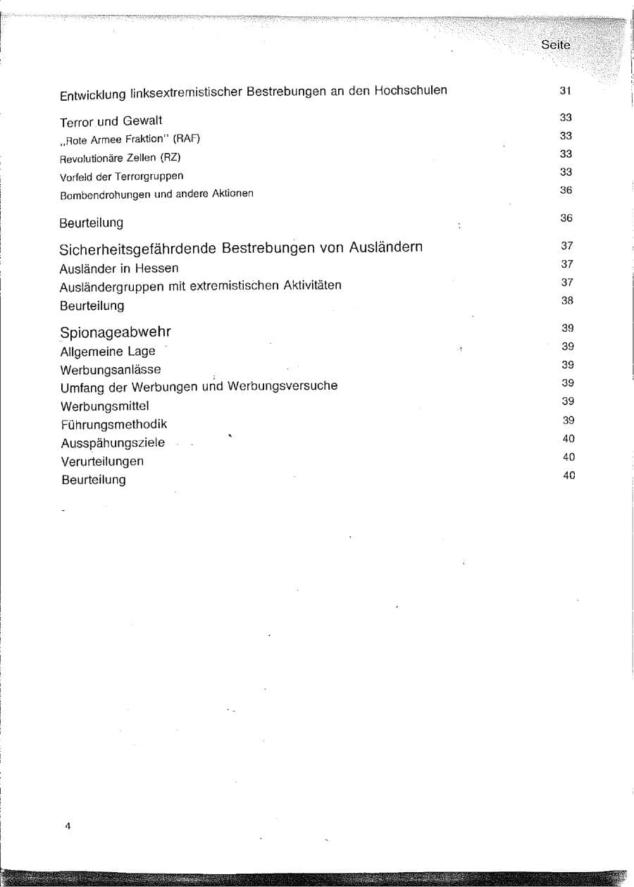 Seite 4 des Verfassungsschutzbericht 1977 Hessen