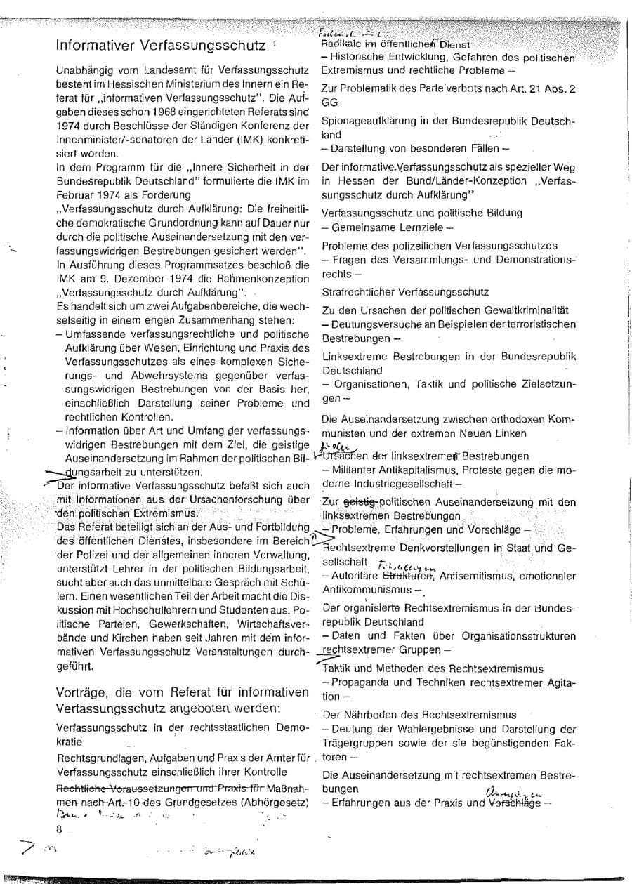 Seite 8 des Verfassungsschutzbericht 1977 Hessen