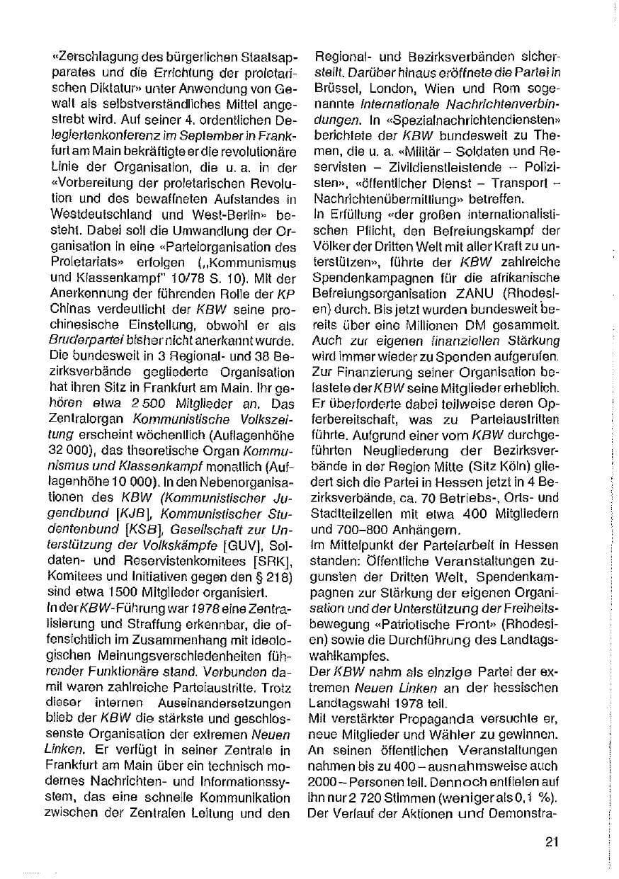 Seite 22 des Verfassungsschutzbericht 1978 Hessen