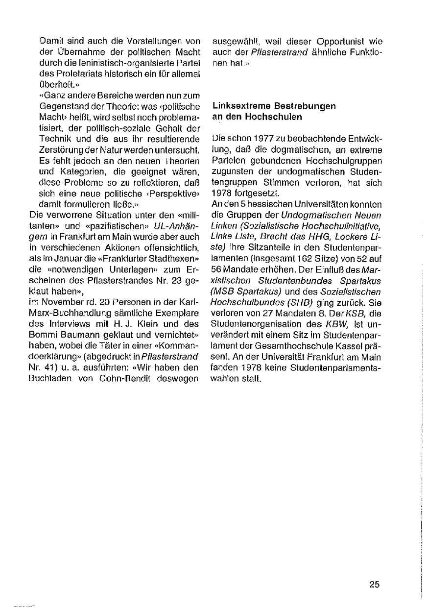 Seite 26 des Verfassungsschutzbericht 1978 Hessen
