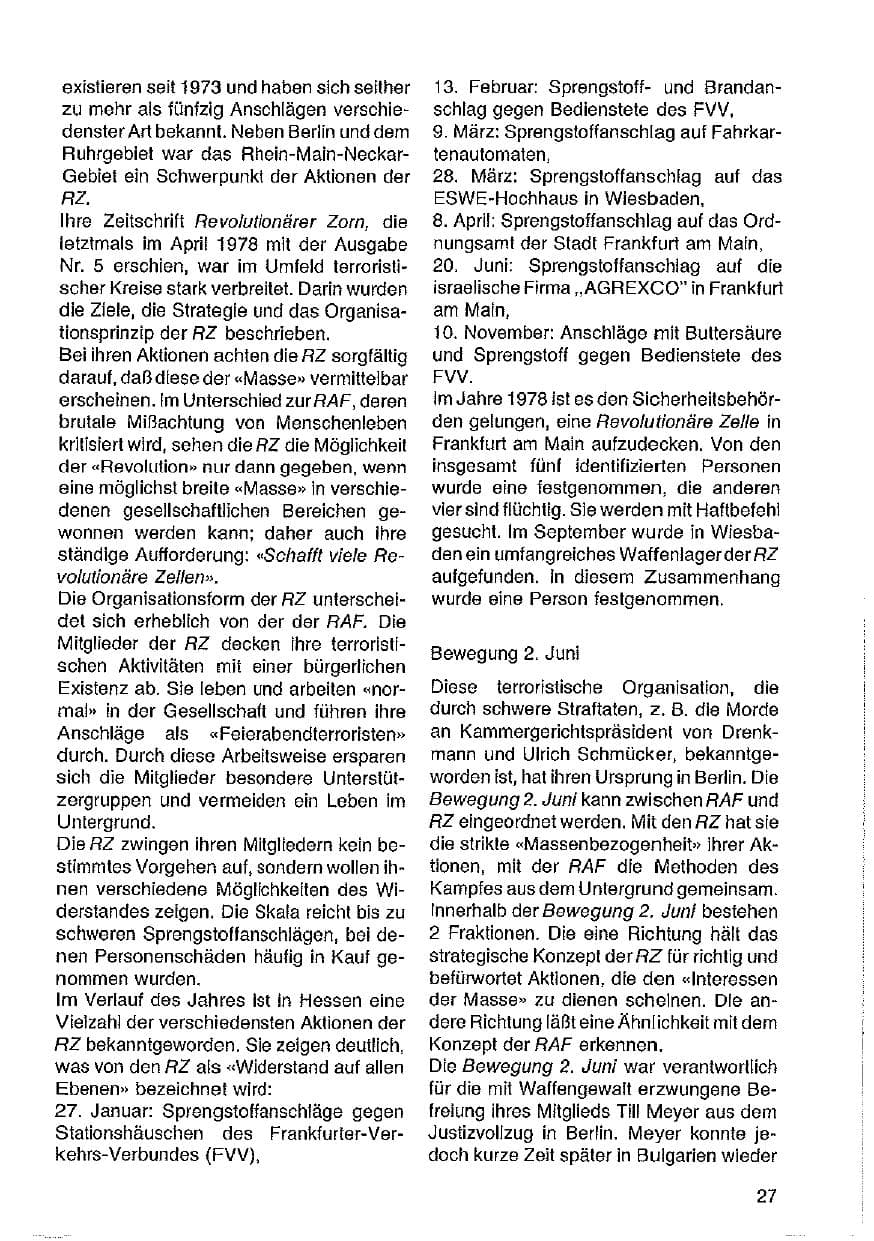Seite 28 des Verfassungsschutzbericht 1978 Hessen