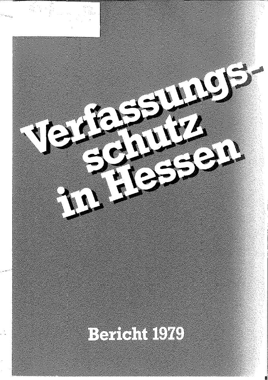 Seite 1 des Verfassungsschutzbericht 1979 Hessen