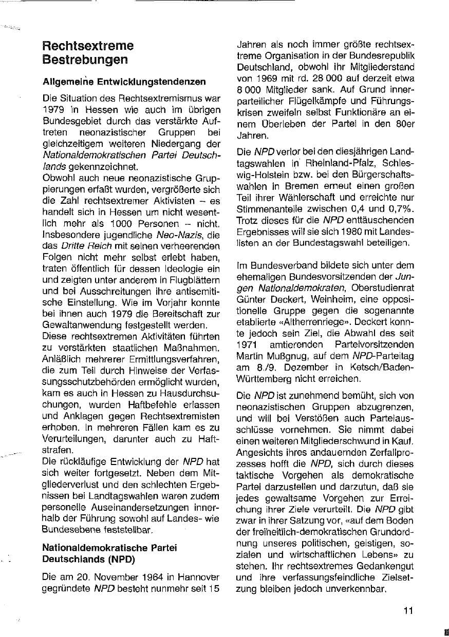 Seite 12 des Verfassungsschutzbericht 1979 Hessen