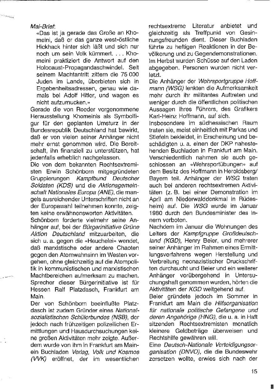 Seite 16 des Verfassungsschutzbericht 1979 Hessen