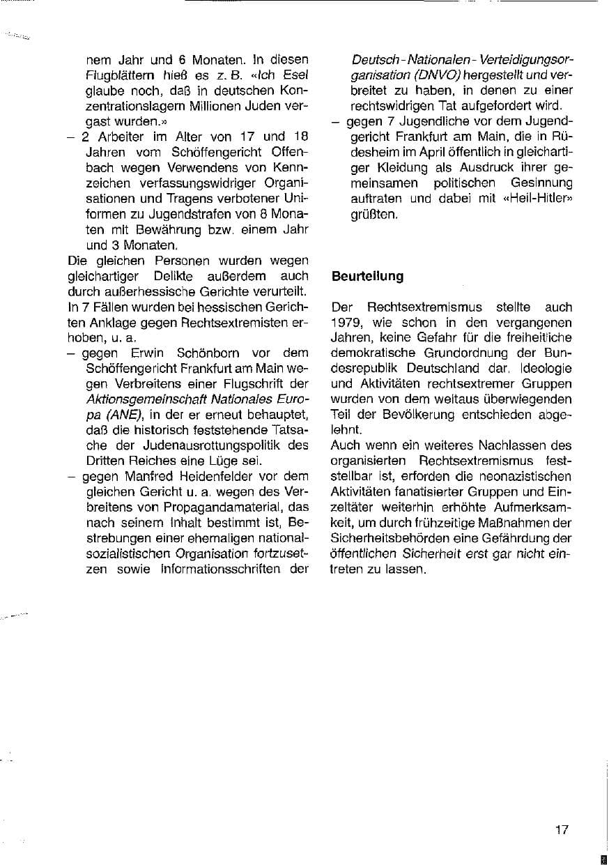 Seite 18 des Verfassungsschutzbericht 1979 Hessen