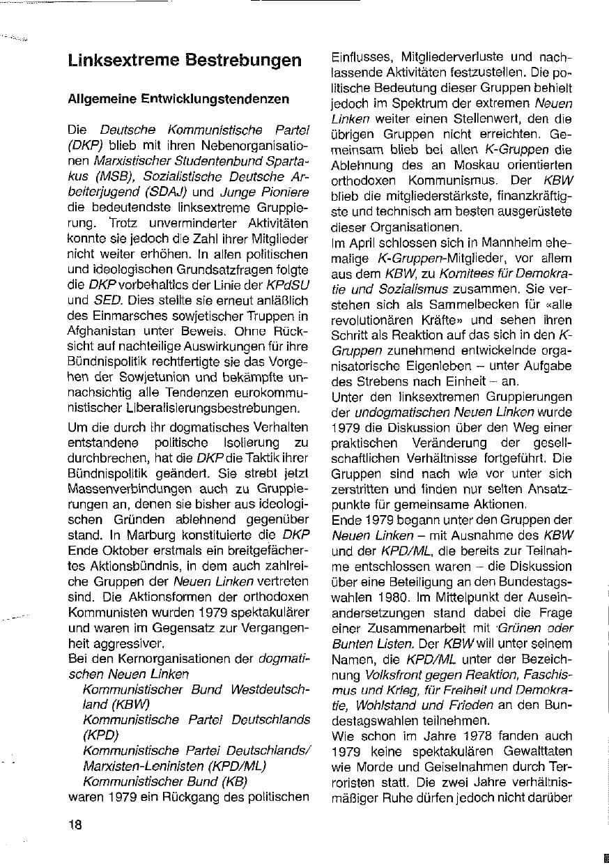 Seite 19 des Verfassungsschutzbericht 1979 Hessen