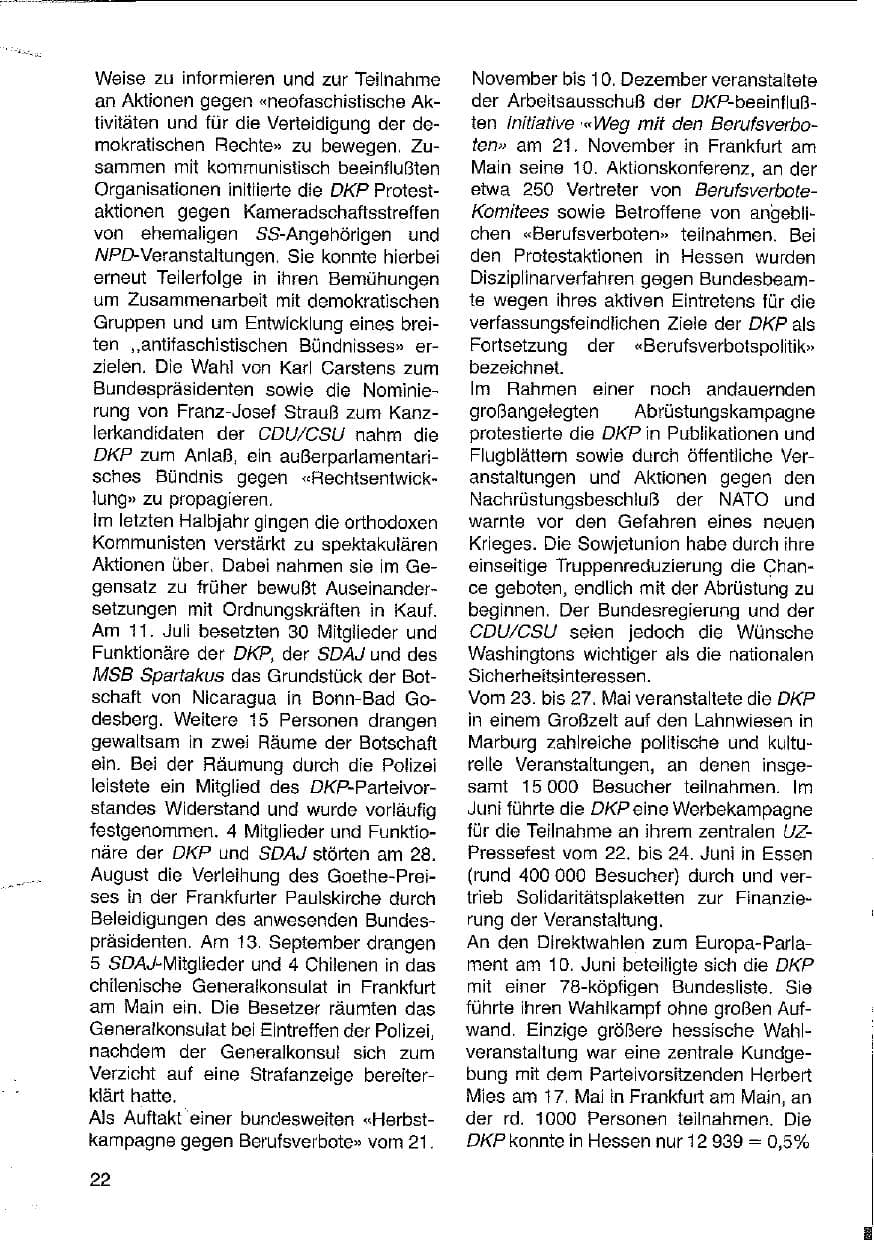 Seite 23 des Verfassungsschutzbericht 1979 Hessen