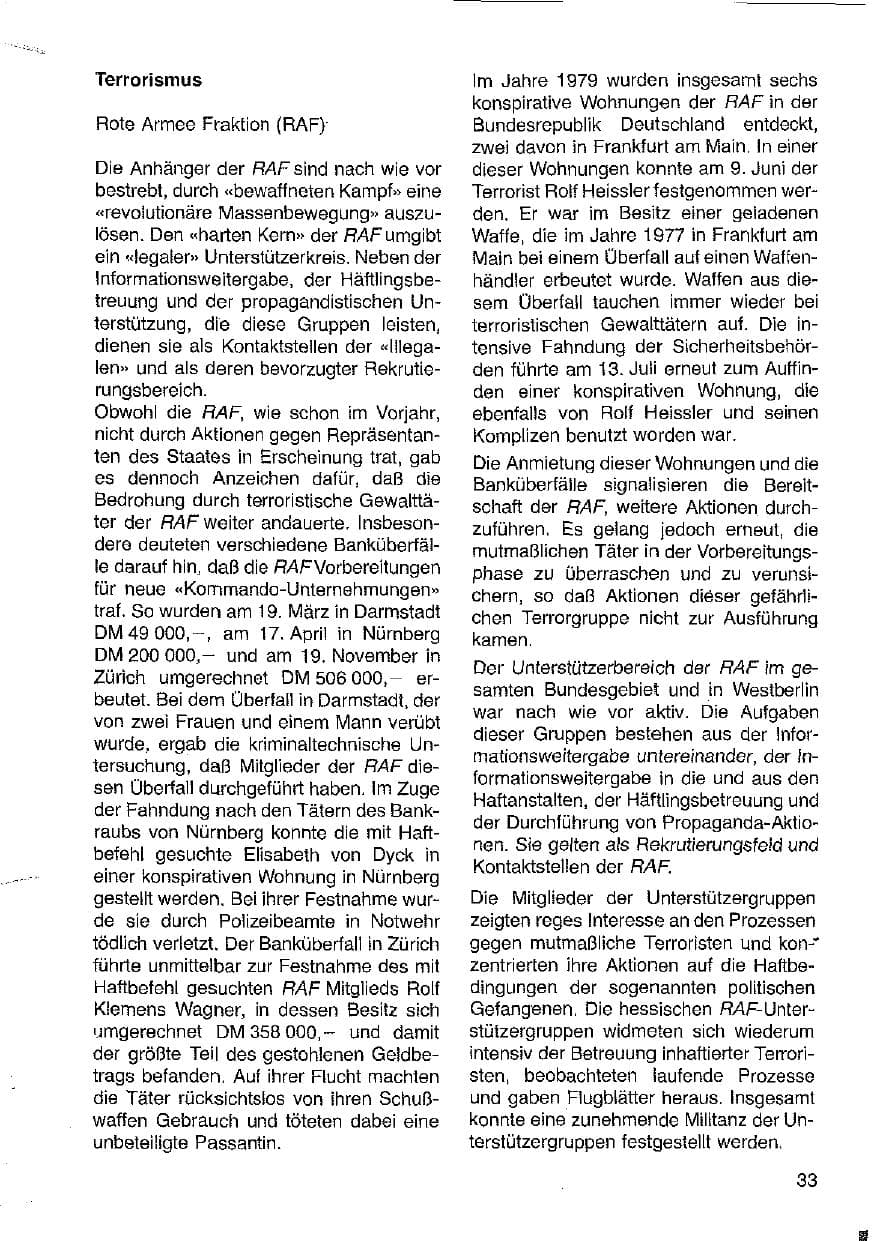Seite 34 des Verfassungsschutzbericht 1979 Hessen