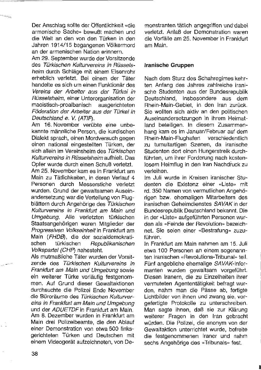 Seite 39 des Verfassungsschutzbericht 1979 Hessen