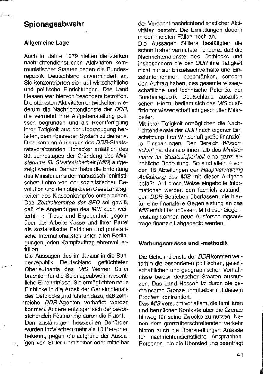Seite 42 des Verfassungsschutzbericht 1979 Hessen