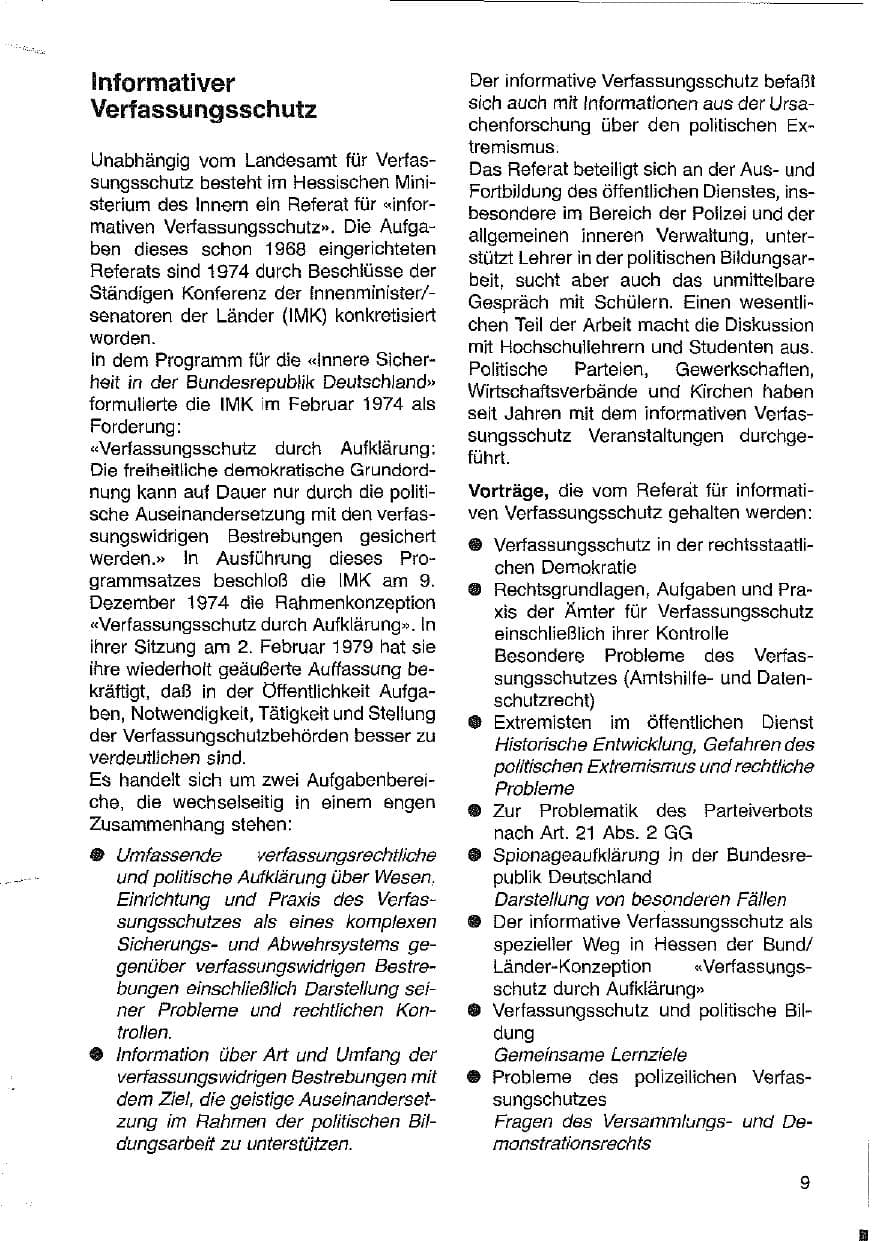 Seite 10 des Verfassungsschutzbericht 1979 Hessen