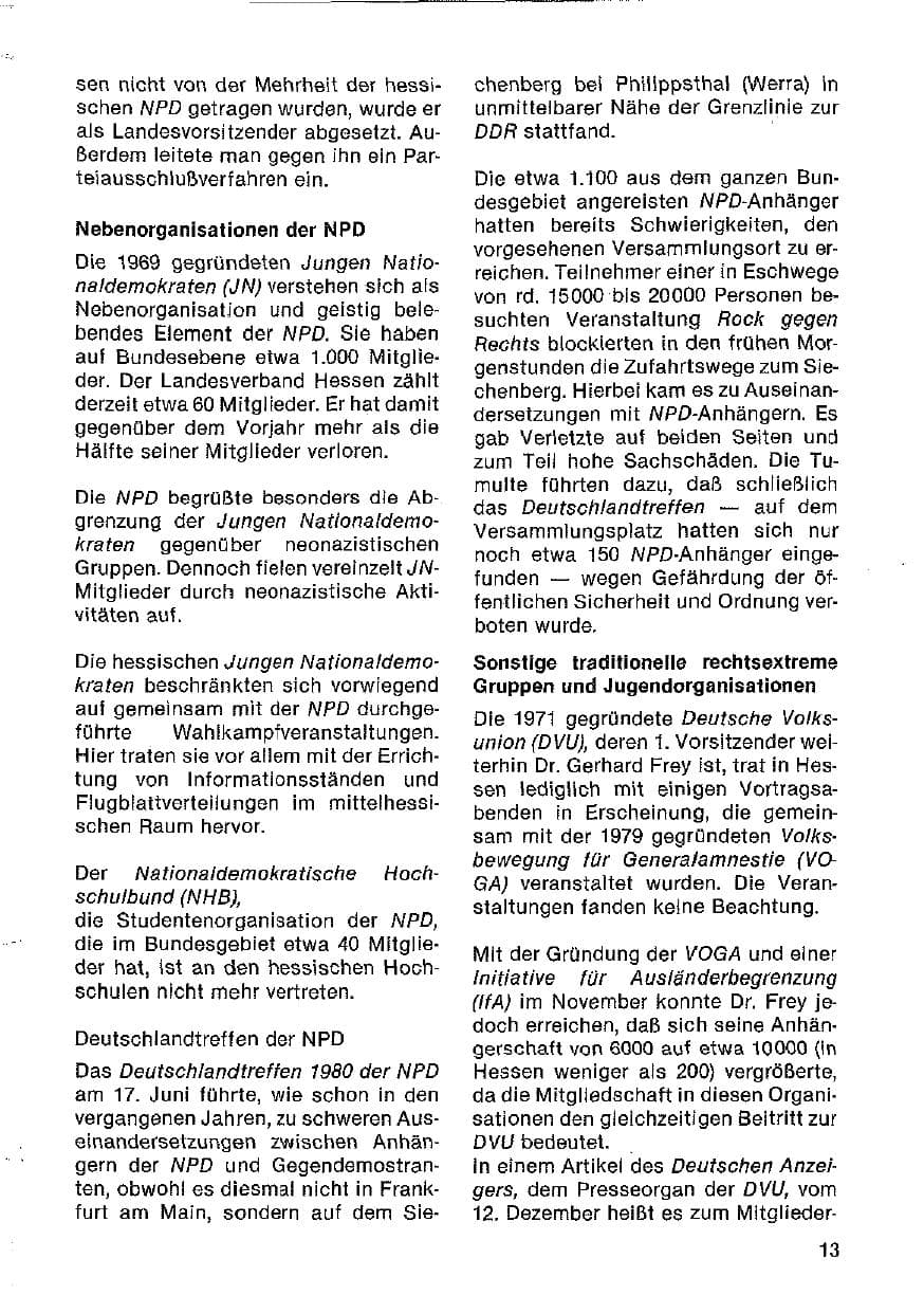 Seite 14 des Verfassungsschutzbericht 1980 Hessen