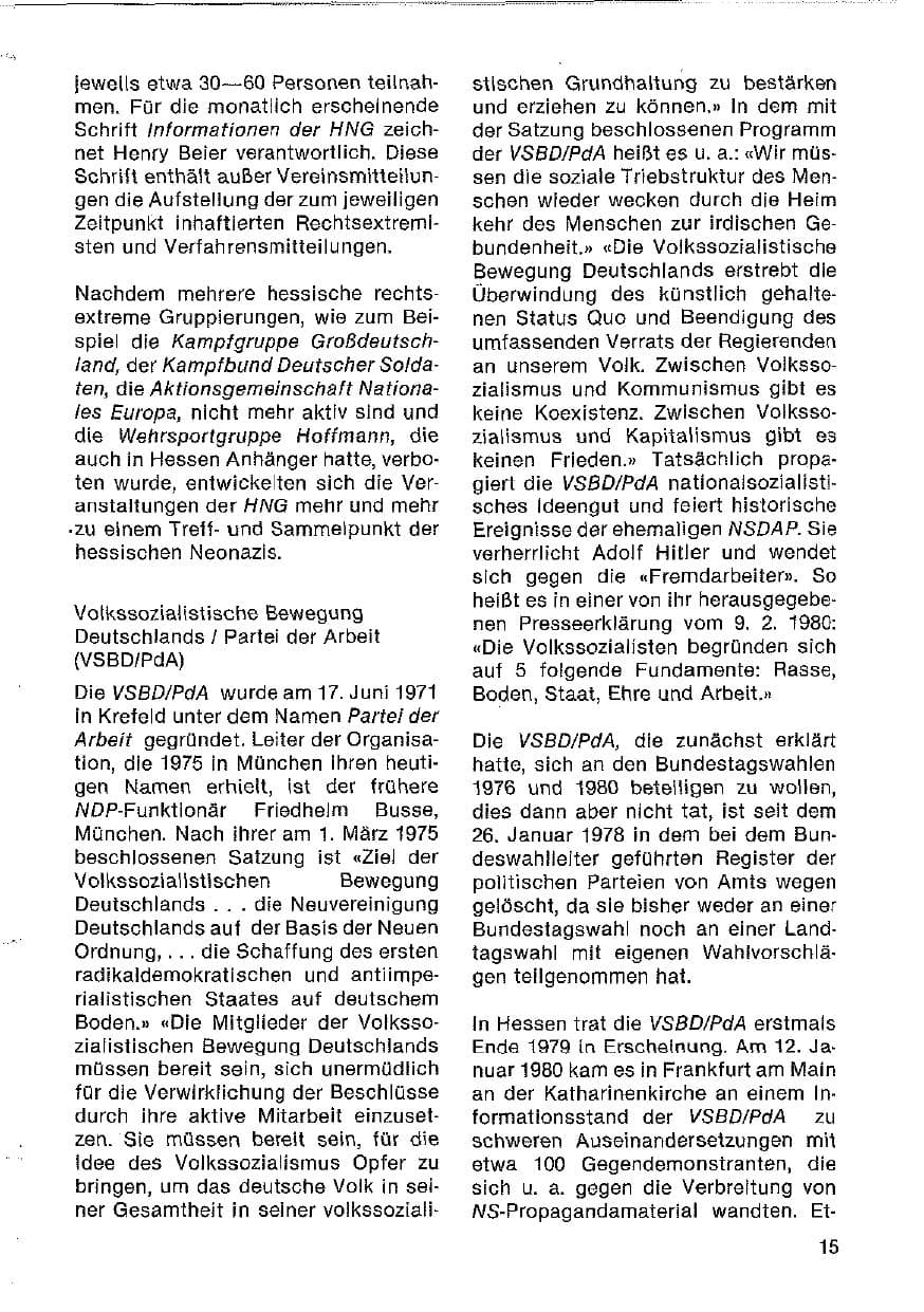Seite 16 des Verfassungsschutzbericht 1980 Hessen
