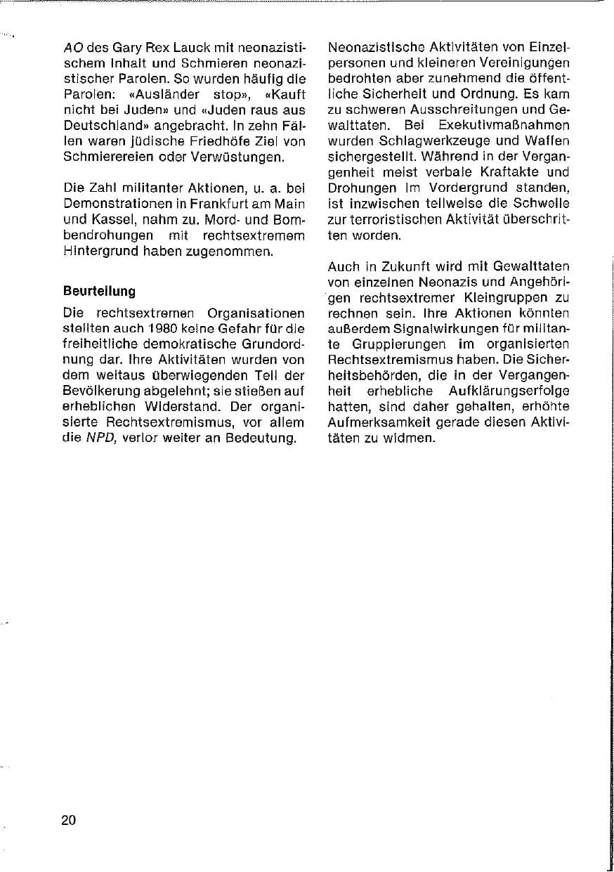 Seite 21 des Verfassungsschutzbericht 1980 Hessen