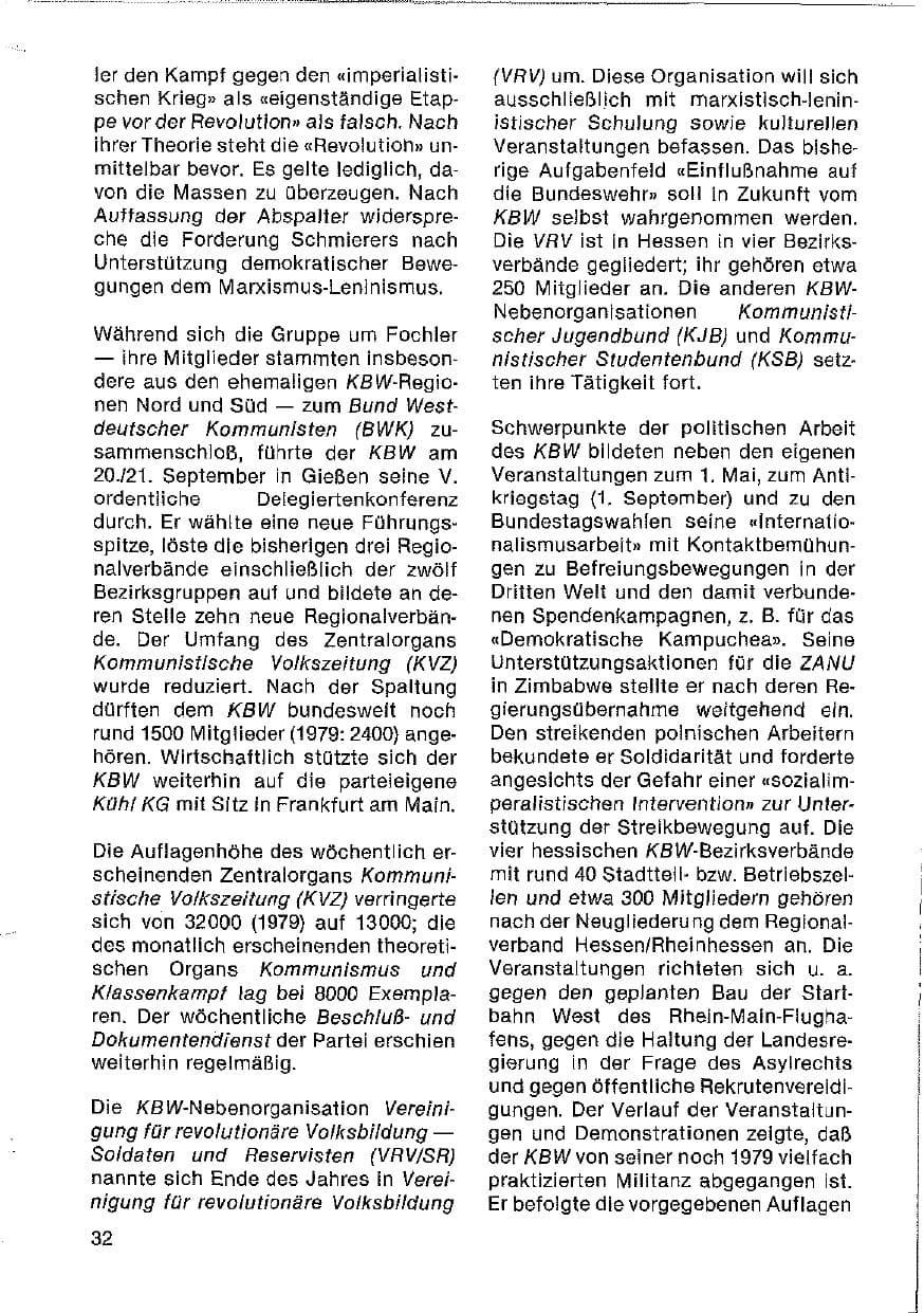 Seite 33 des Verfassungsschutzbericht 1980 Hessen
