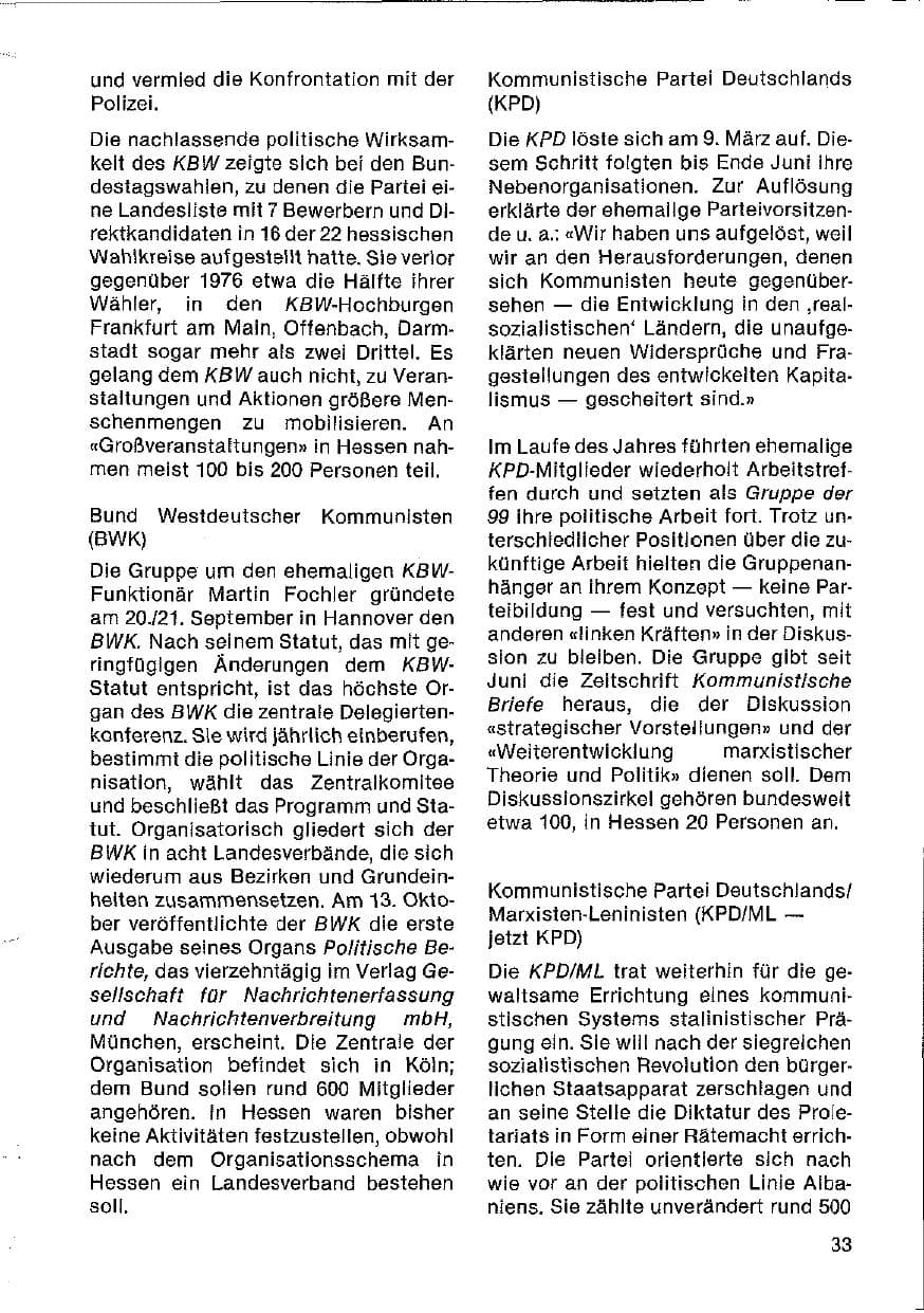 Seite 34 des Verfassungsschutzbericht 1980 Hessen