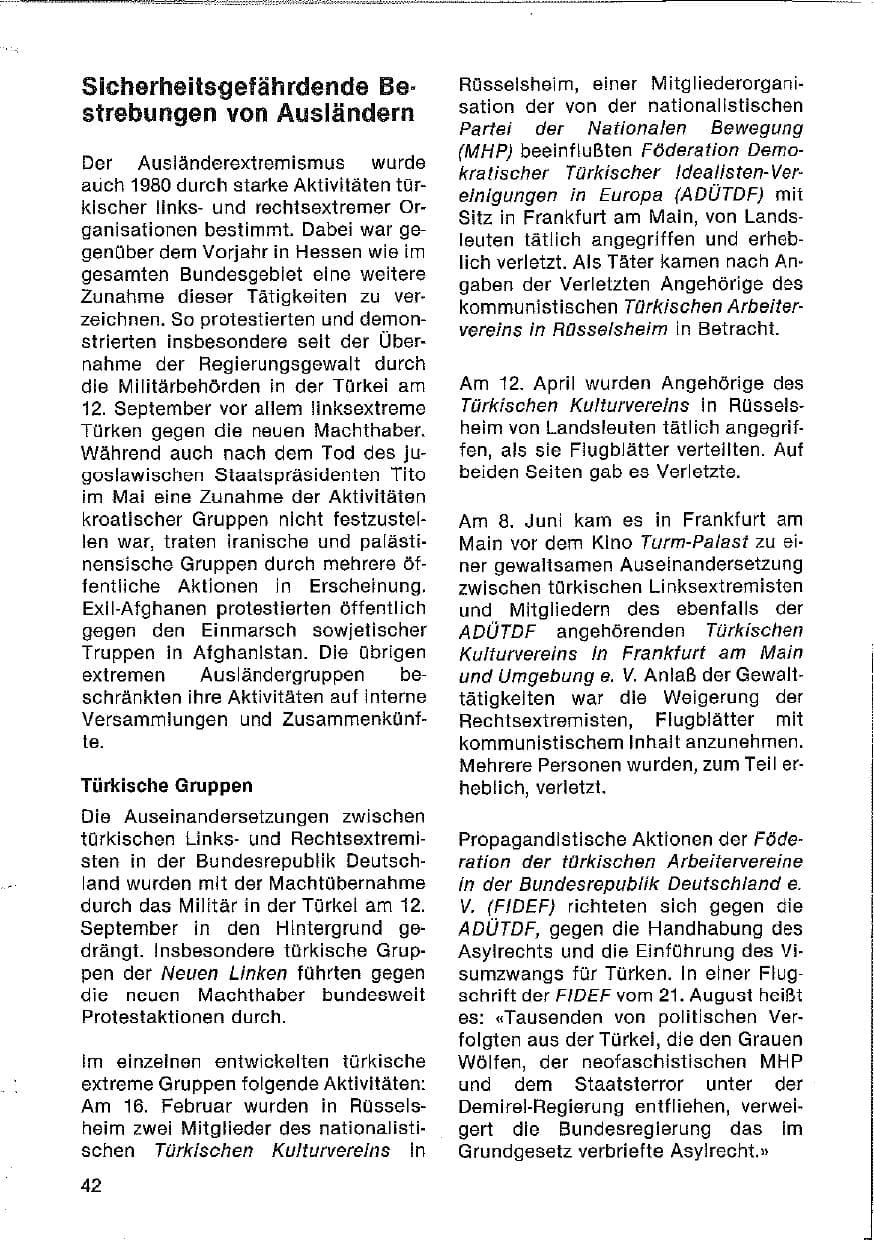Seite 43 des Verfassungsschutzbericht 1980 Hessen