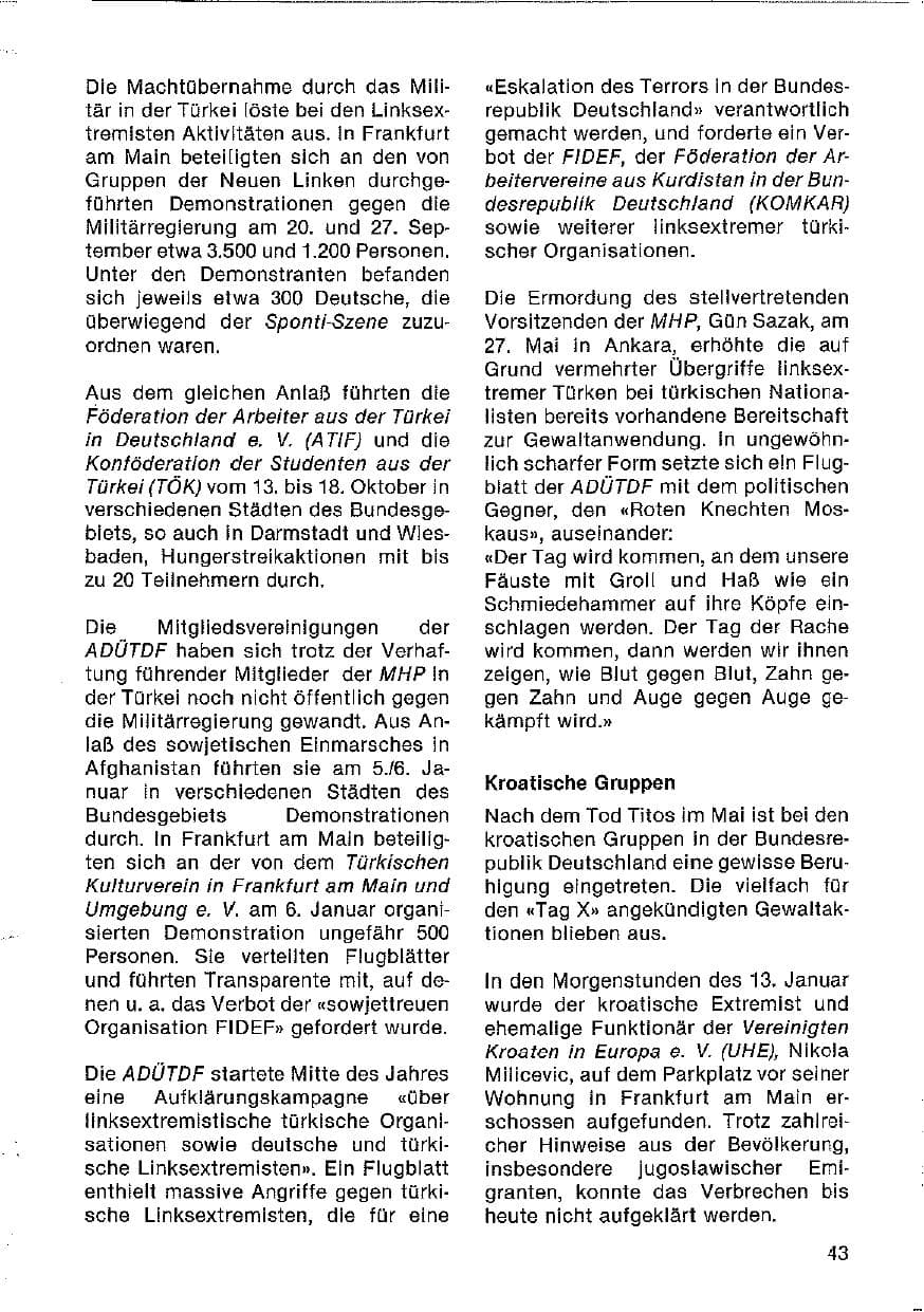 Seite 44 des Verfassungsschutzbericht 1980 Hessen