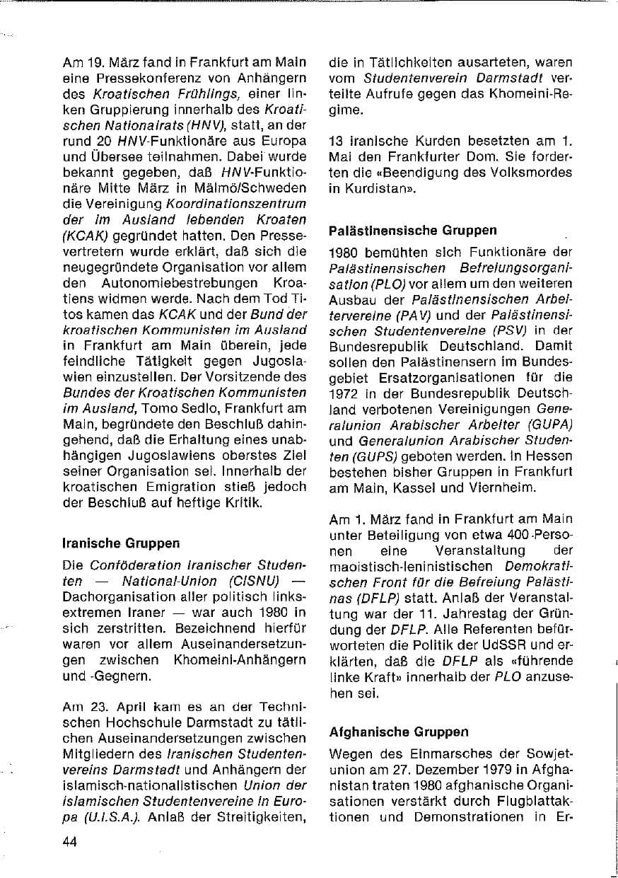 Seite 45 des Verfassungsschutzbericht 1980 Hessen