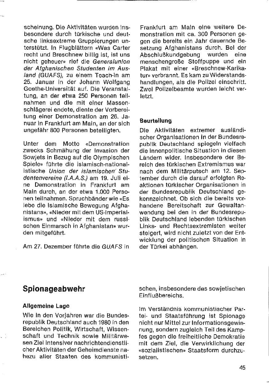 Seite 46 des Verfassungsschutzbericht 1980 Hessen