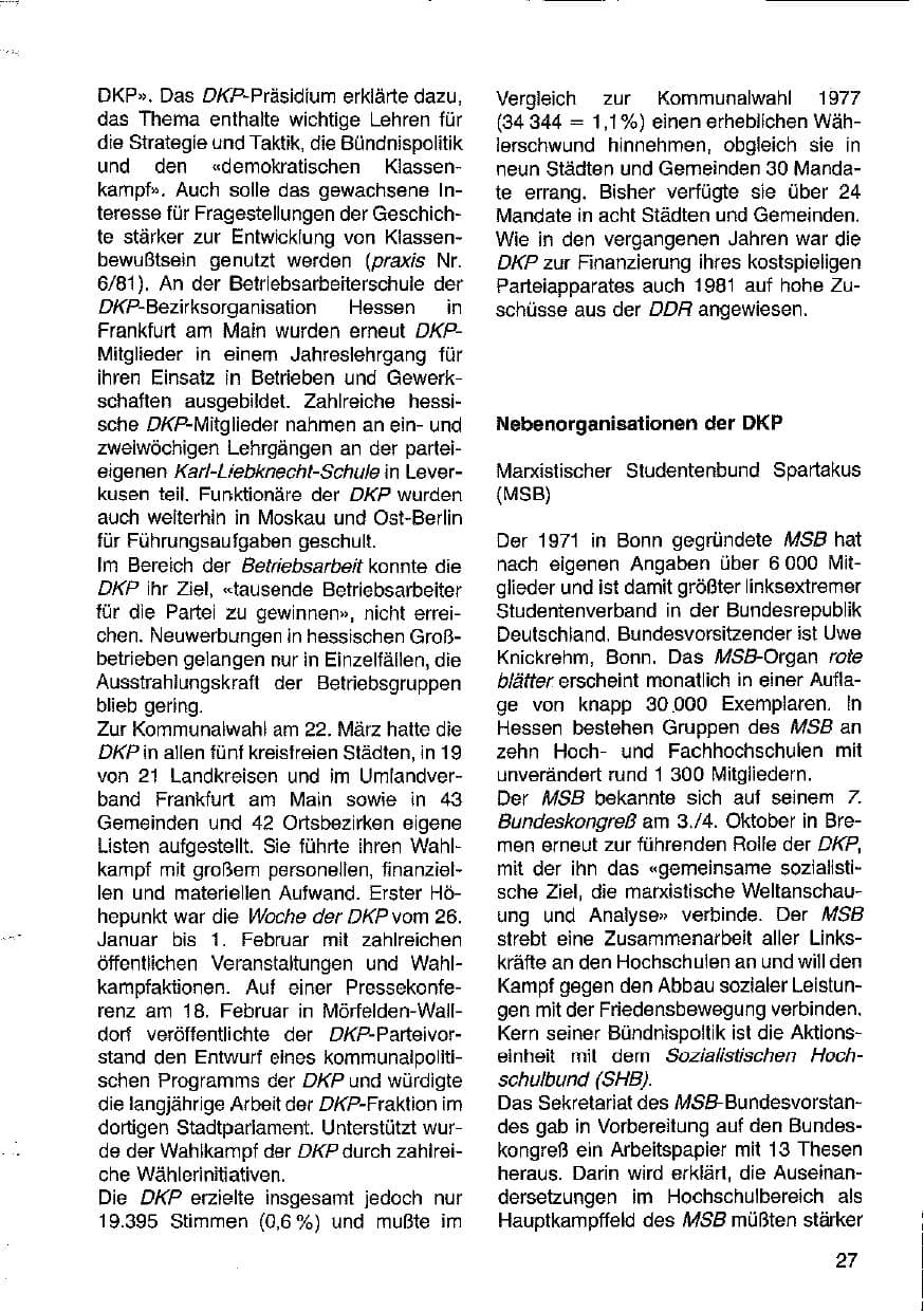 Seite 28 des Verfassungsschutzbericht 1981 Hessen
