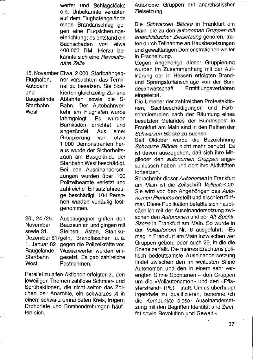 Seite 38 des Verfassungsschutzbericht 1981 Hessen