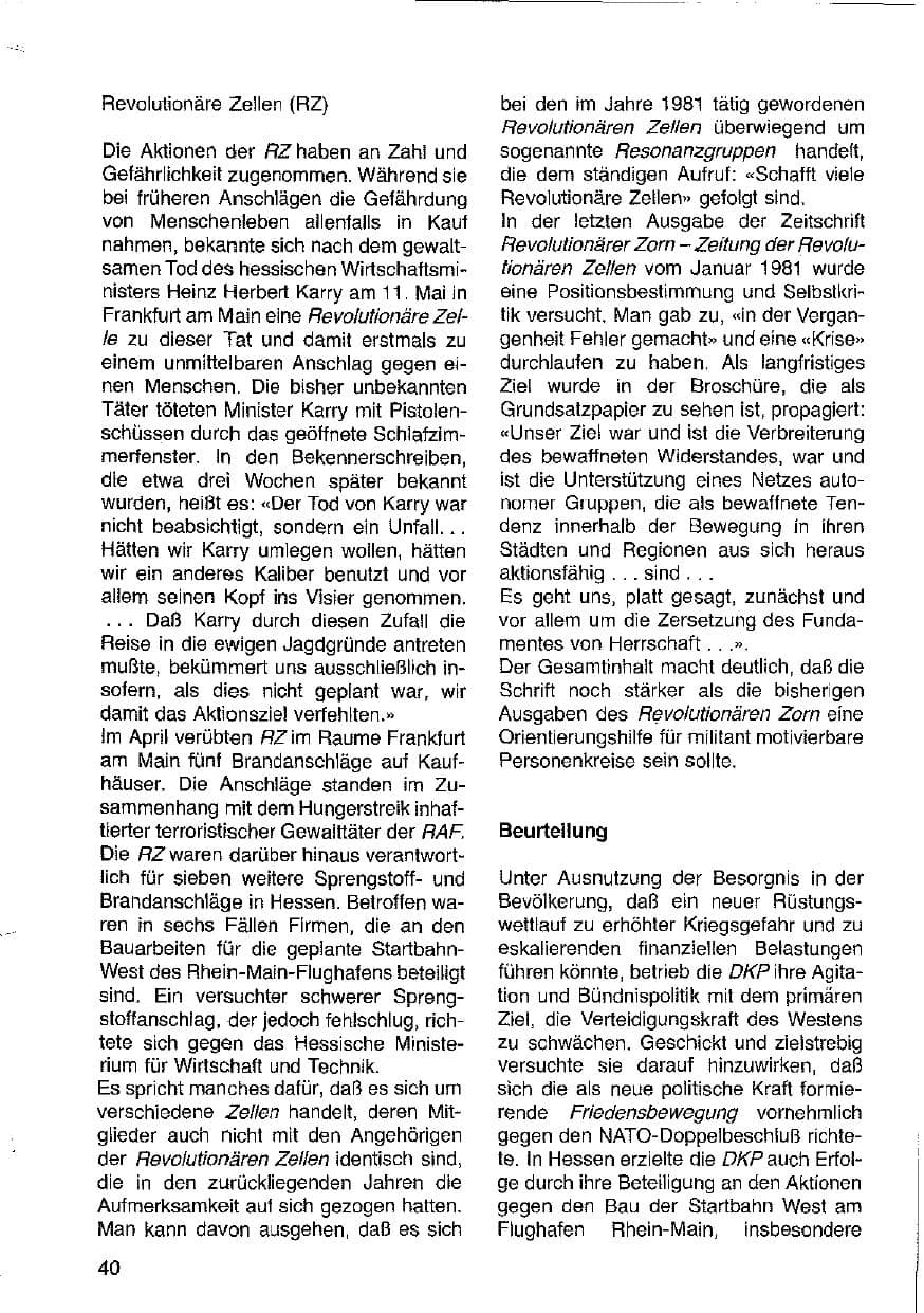 Seite 41 des Verfassungsschutzbericht 1981 Hessen