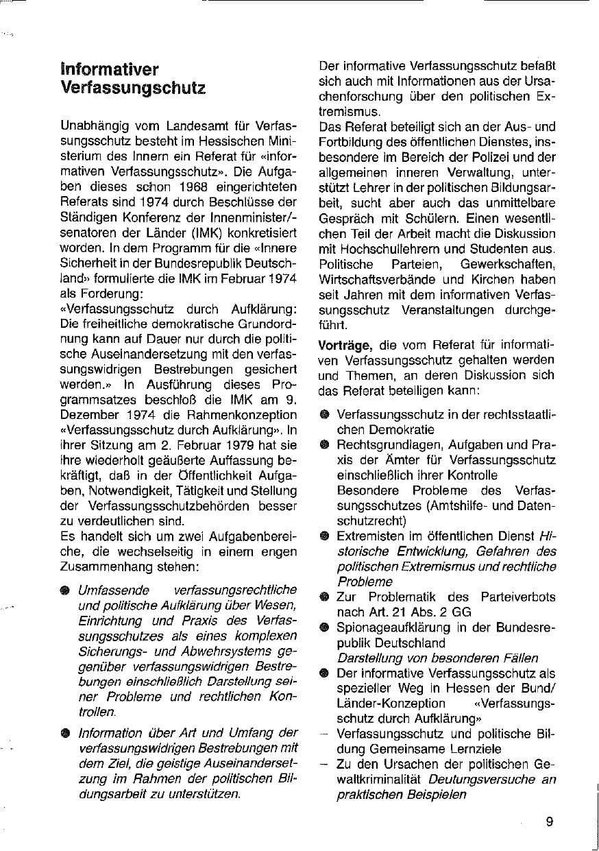 Seite 10 des Verfassungsschutzbericht 1981 Hessen
