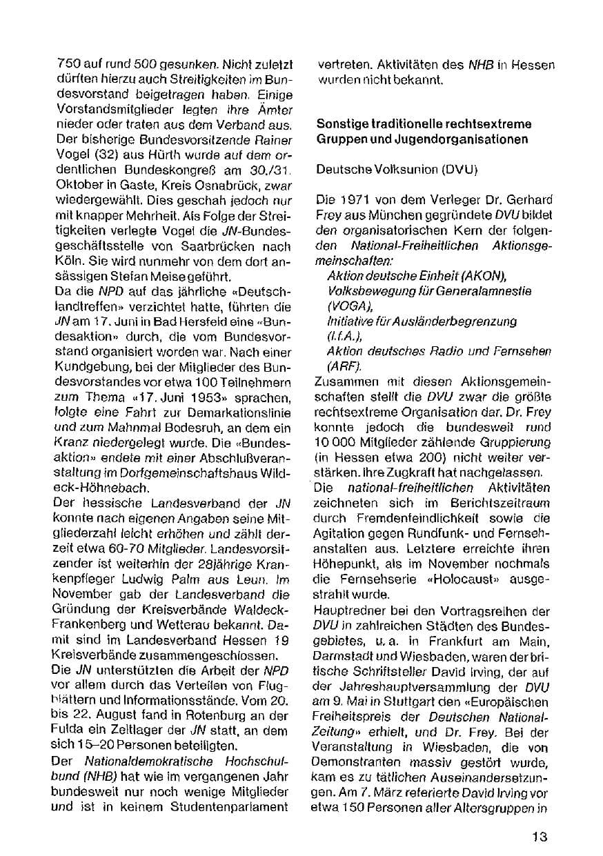 Seite 14 des Verfassungsschutzbericht 1982 Hessen