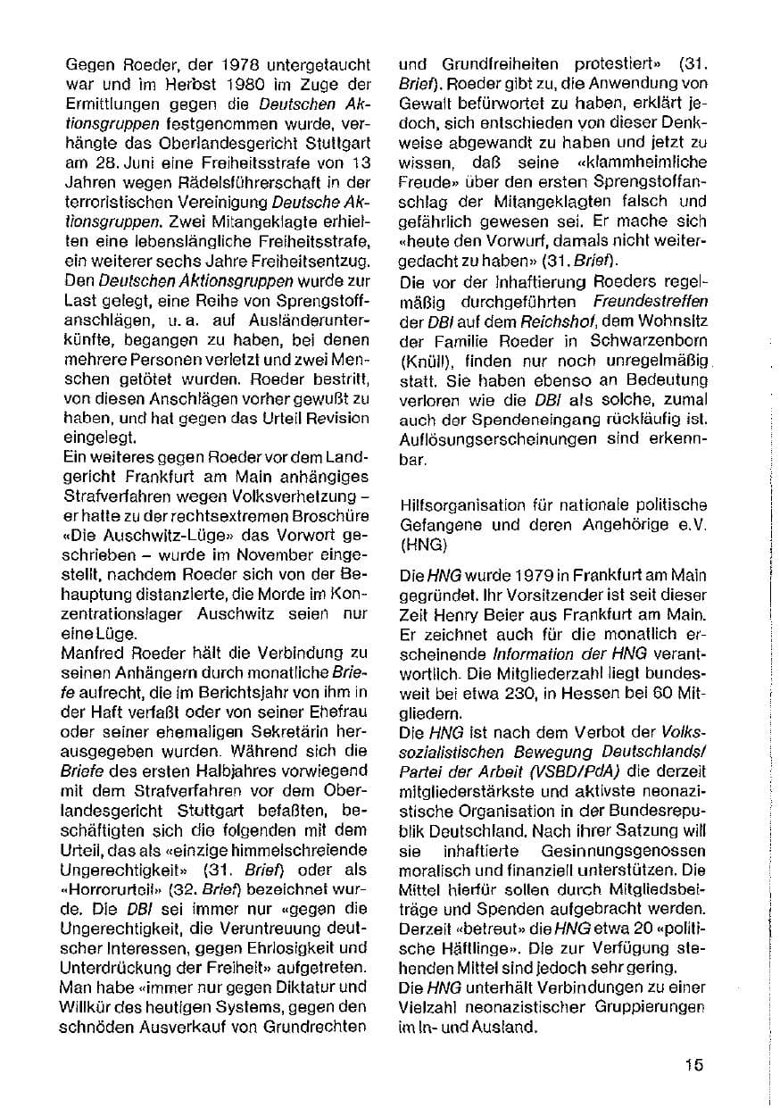 Seite 16 des Verfassungsschutzbericht 1982 Hessen