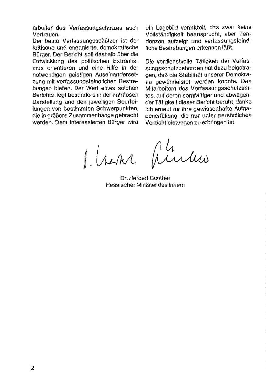 Seite 3 des Verfassungsschutzbericht 1982 Hessen