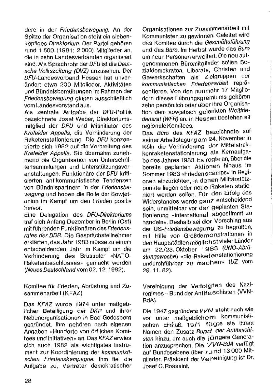 Seite 29 des Verfassungsschutzbericht 1982 Hessen